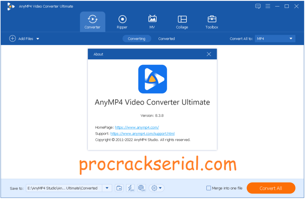 AnyMP4 Video Converter Ultimate Crack 10.3.12 & Product Key [Latest]